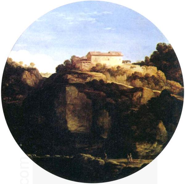 Adam Elsheimer Haus auf dem Berge, Tondo oil painting picture